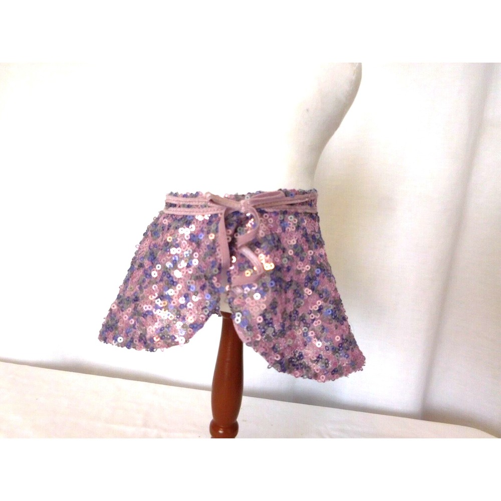 American Girl Doll Isabelle Dance Purple Double Ribbon Bow Sequins Wrap Skirt